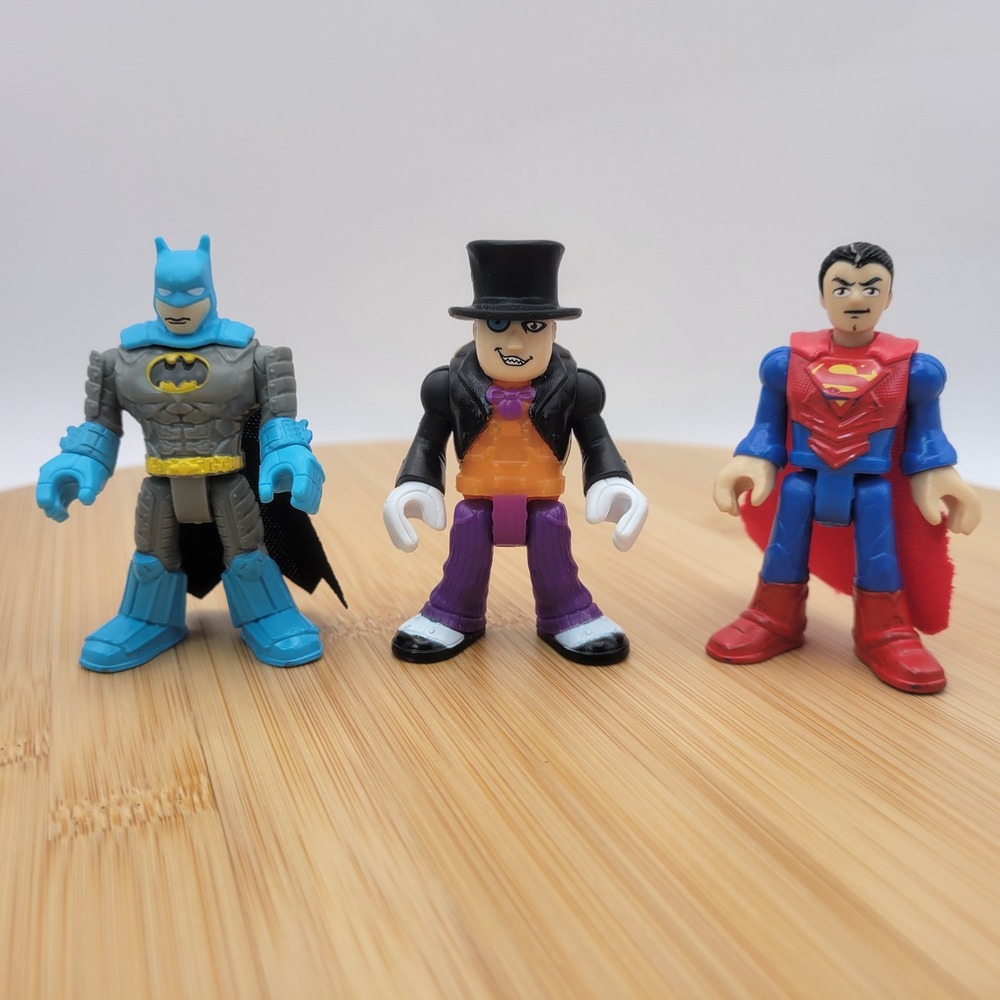 Fisher-Price Imaginext DC Super Friends Batman Superman Penguin Figure Lot 3pc